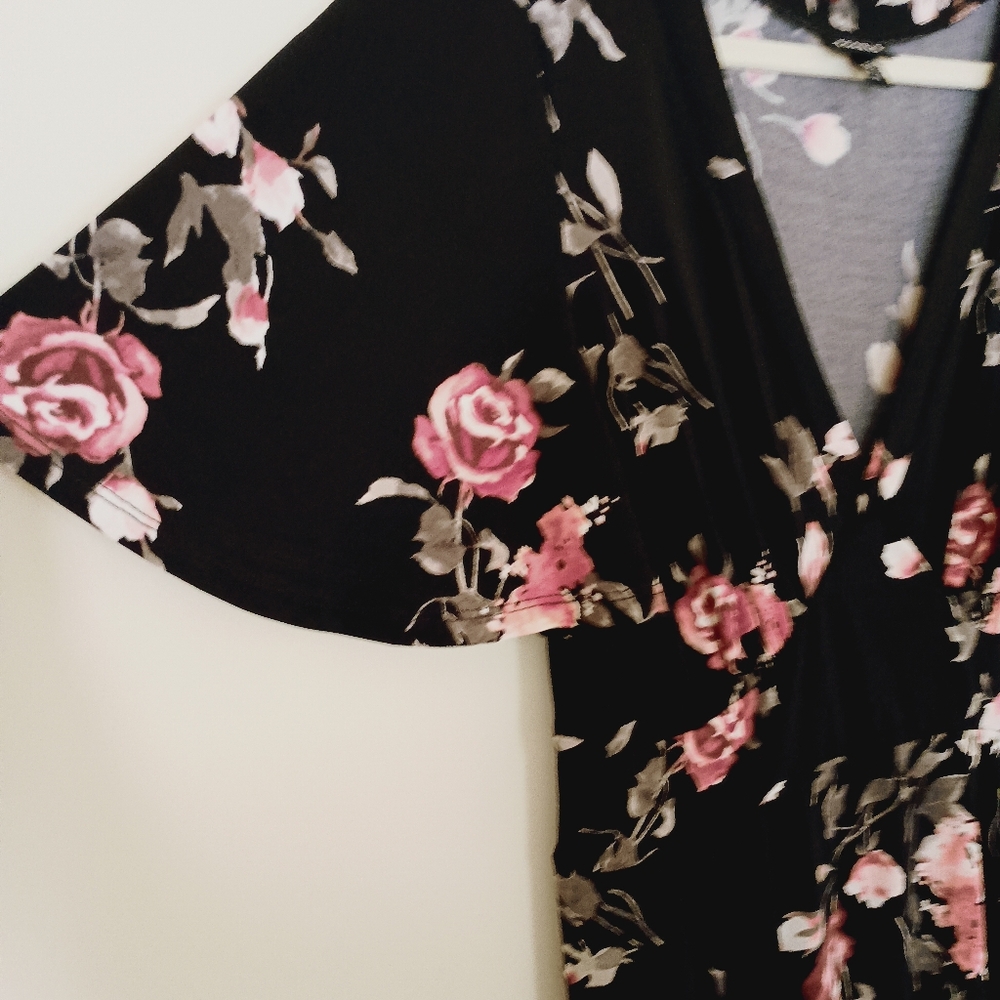 Torrid Dress Size 10 Black Pink Moody Floral‎ Romantic Cottagecore Whimsigoth - Picture 4 of 9